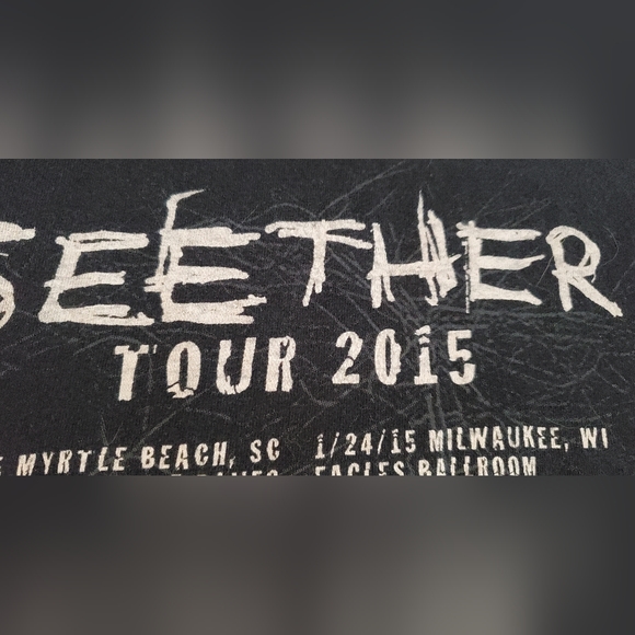 Seether 2015 Concert Tour Tshirt small - Picture 3 of 4